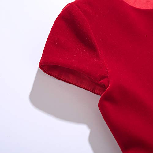 Pettigirl Toddler Girls Vintage Red Short Sleeve Dresses Birthday Wedding Party Pretty Fancy Casual Clothing4