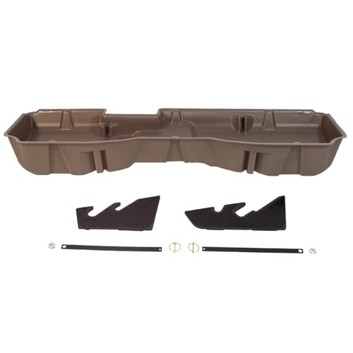 DU-HA 10302 Under Seat Storage fits 2014-2018 Chevy Silverado/GMC Sierra LD Crew Cab & 2015-2019 HD Crew Cab | Tan Heavy-Duty Back Seat Organizer | Includes 2-Piece Dividers