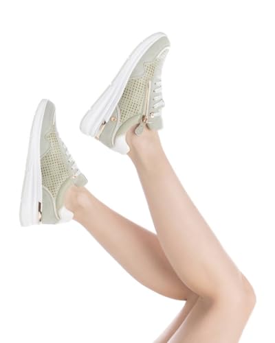Xti Para Mujer. 14399002-AQUA Zapatillas 143990 Verde (37), Plano, Cordones, Cremallera, Casual - 3