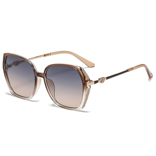LOJUDI Lunettes de Soleil Femme Grande - Esthétique Papillon Tendance Verre Vintage Protection UV400 Retro sur Lunette de Soleil - Marron