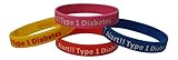 Type 1 Diabetes Bracelets Insulin Dependent Medical Alert(Pack of 4) Blue, Pink, Yellow, Red Plus Bonus Wellness Article Included