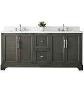 Amazon.com: HOMEBEYOND 72 Inch Bathroom Vanity with Double Sink ...