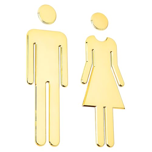 Toilet Signs Self Adhesive for Ladies and Gentlemen, Washroom Door Signs Men's and Women's, Wall Stickers Restrooms Door Sign Plaque for Home, Hotel, Office, Store, Parking, Restaurant (Gold) - Cosy Home Interiors Toilet Signs Self Adhesive for Ladies and Gentlemen, Washroom Door Signs Men's and Women's, Wall Stickers Restrooms Door Sign Plaque for Home, Hotel, Office, Store, Parking, Restaurant (Gold)