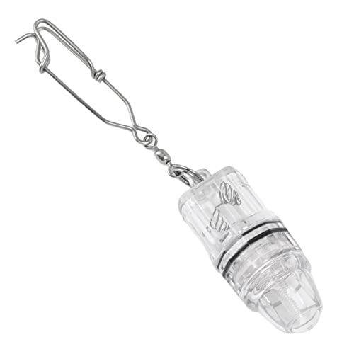 Fish Attracting Indicator, Plastic Underwater Deep Drop LED Fish Lure Light with Metal Reinforced Large Pin Hook for Fishing Tool (White)