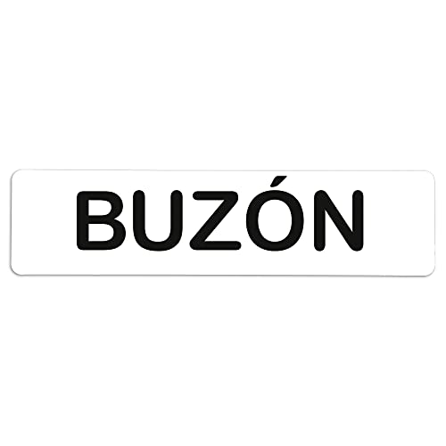 Becral® - Señal de PVC BUZÓN | Placa puerta PVC | Señal informativa | Cartel Puerta 200X50mm
