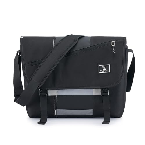 OIWAS Messenger Bag for Women, 17 Inch Laptop Crossbody Bags Men Casual Satchel Shoulder Bag College Travel Office Briefcase (Black, 17 inch)