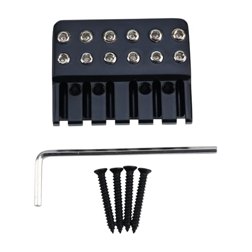 OVSAL Brass 6 String Locking Nut Guitar Bridge String Locks for Headless Electric Guitar Replacement Parts ?Black)