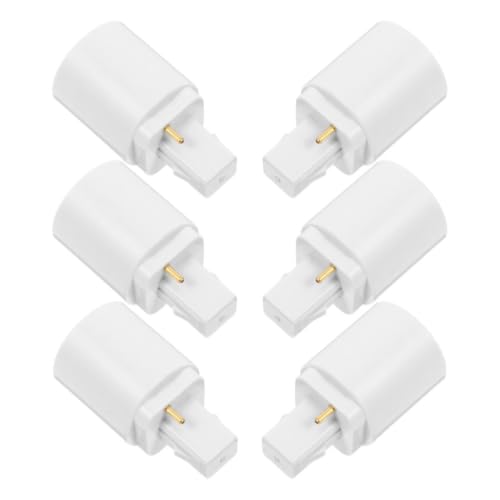 POPETPOP Light Plating E27 G24d Socket to Converter 6pcs Adapter Bulb with Copper Nickel Short Circuit Protection Lamp Holder Socket Conversion and Home and Commercial Spaces
