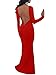 TOB Women's Sexy Long Sleeve Backless Ruched Evening Prom Mermaid Dress
