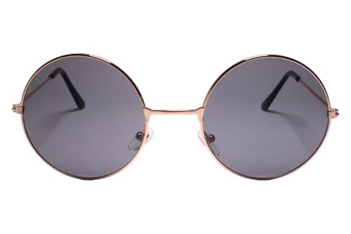 Iconic Old Fashioned Timeless Mens Womens Boho Round Gold Sunglasses