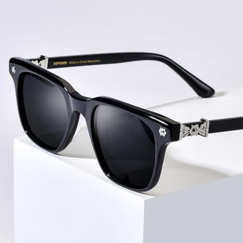 Image of HEPIDEM Acetate Glasses Frame Men Women Square Eyeglasses Optical Spectacles 9395