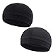 TAGVO Skull cap, 2 Pack Thermal Ciclismo Cappuccio umidità Traspirante Sport Traspirante Running Beanie Casco Fodera per Adulti Donne e Uomini - Taglia Elastica Universale, Orecchie di Copertura
