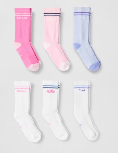 Image of Nike Unisex Kids' Everyday Cushioned Crew Socks (6-Pack) | Boys and Girls
