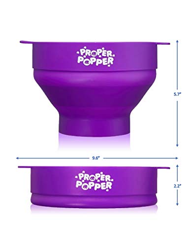 Image of The Original Proper Popper Microwave Popcorn Popper, Silicone Popcorn Maker, Collapsible Bowl BPA Free & Dishwasher Safe - (Purple)