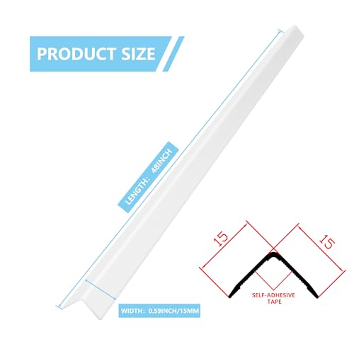 Image of 10pcs 48 inch L*0.59 inch W Aluminum Self-Adhesive Wall Corner Protectors, Wall Furniture Bumper, Safety Baby Proofing Corner Cushion Table Edge,Wide Coverage and Easy to Install - Silver