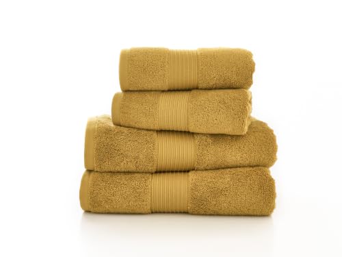 Image of Deyongs Bliss Pima Guest Towel Saffron Pack of 2 | 100% Pima Cotton | 650gsm | Pack of 2 Towels | Antimicrobial | Machine Washable | 40x60cm Each