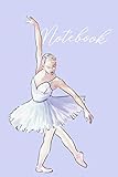 Notebook: Blond Hair Elegant Girl Ballet Ballerina Dancer with a Tutu Pastel Pale Purple Lilac Design Cover, Wide Ruled 110 pages (6.14