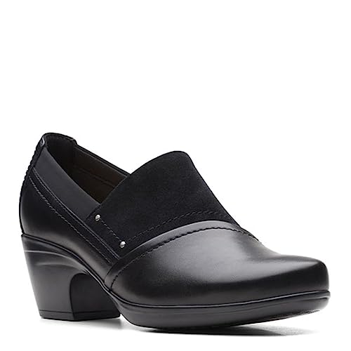 Clarks Emily Step Black Leather 7.5 D - Wide
