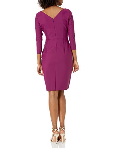 Image of Alex Evenings Women's Slimming Short Sheath 3 /4 Sleeve Cocktail Dress, Wedding Guest