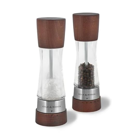 Cole & Mason Derwent Salt & Pepper Mill Gift Set - Salt and Pepper Grinders - Refillable Seasoning and Spice Tools - Adjustable Salt and Peppercorn Grinder Settings - Forest Wood