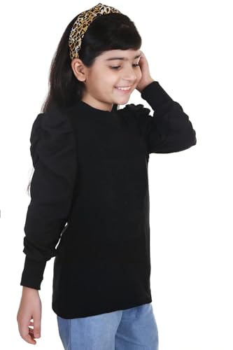 Image of Kids Graphic Print Top with Puff Sleeves