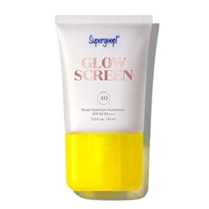 Supergoop! Glowscreen – SPF 40-0.5 fl oz – Glowy Primer + Broad Spectrum Sunscreen – Adds Instant Glow – Helps Filter Blue Light – Boosts Hydration with Hyaluronic Acid, Vitamin B5 & Niacinamide