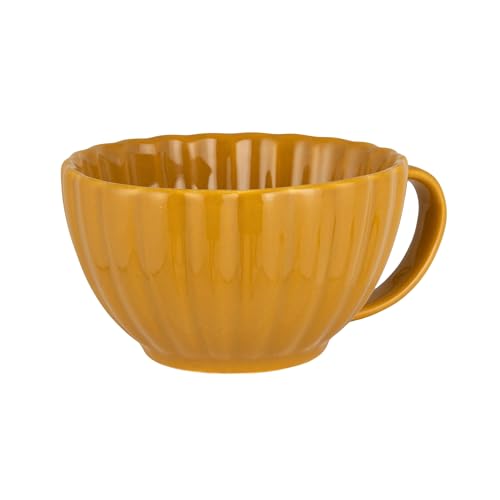 Taza de cerámica con plato y esmalte reactivo 10 oz amarillo miniatura 6