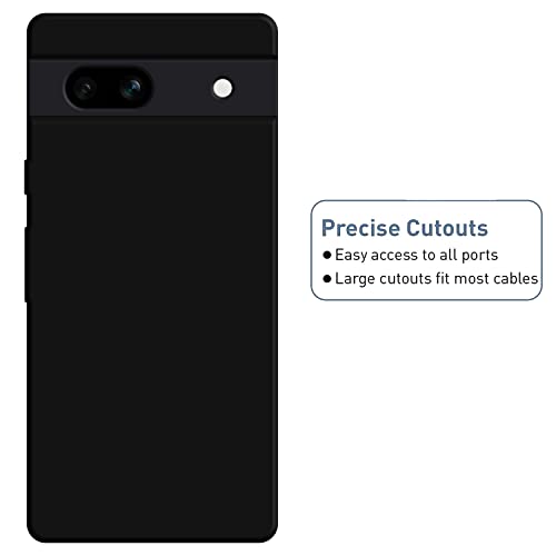 Image of HELLO ZONE Exclusive Matte Finish Soft Back Case Cover for Google Pixel 7a - Black