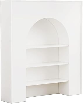 Modern Arch Cabinet Wood Decorative Storage Cabinet,3-Teirs Arch Shelf for Display and Storage