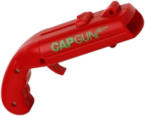 Image of Cap Gun Bottle Opener,Beer Bottle Opener Cap Gun,Funny Shot Bottle Opener Launcher Shooter,Bottle Opener for Party, Bar & Home Shooter,Bottle Cap Games,Unique Fun Gifts for Men/Husband/Father (Red)