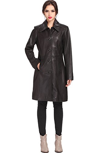BGSD Women Amber Lambskin Leather Long Walking Coat (Also available in Plus Size & Petite)4