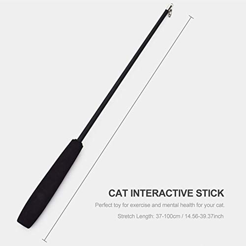Brinquedos de provocação de gato,Cat Interactive Stick DIY Stretch Wand Brinquedos Telescópicos Teas