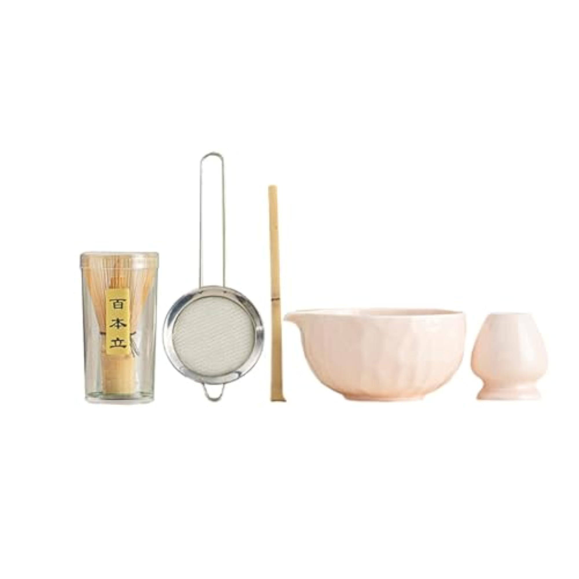 5X Matcha Set, Bamboo Spoon Sifter Handcrafted Portable Whisk