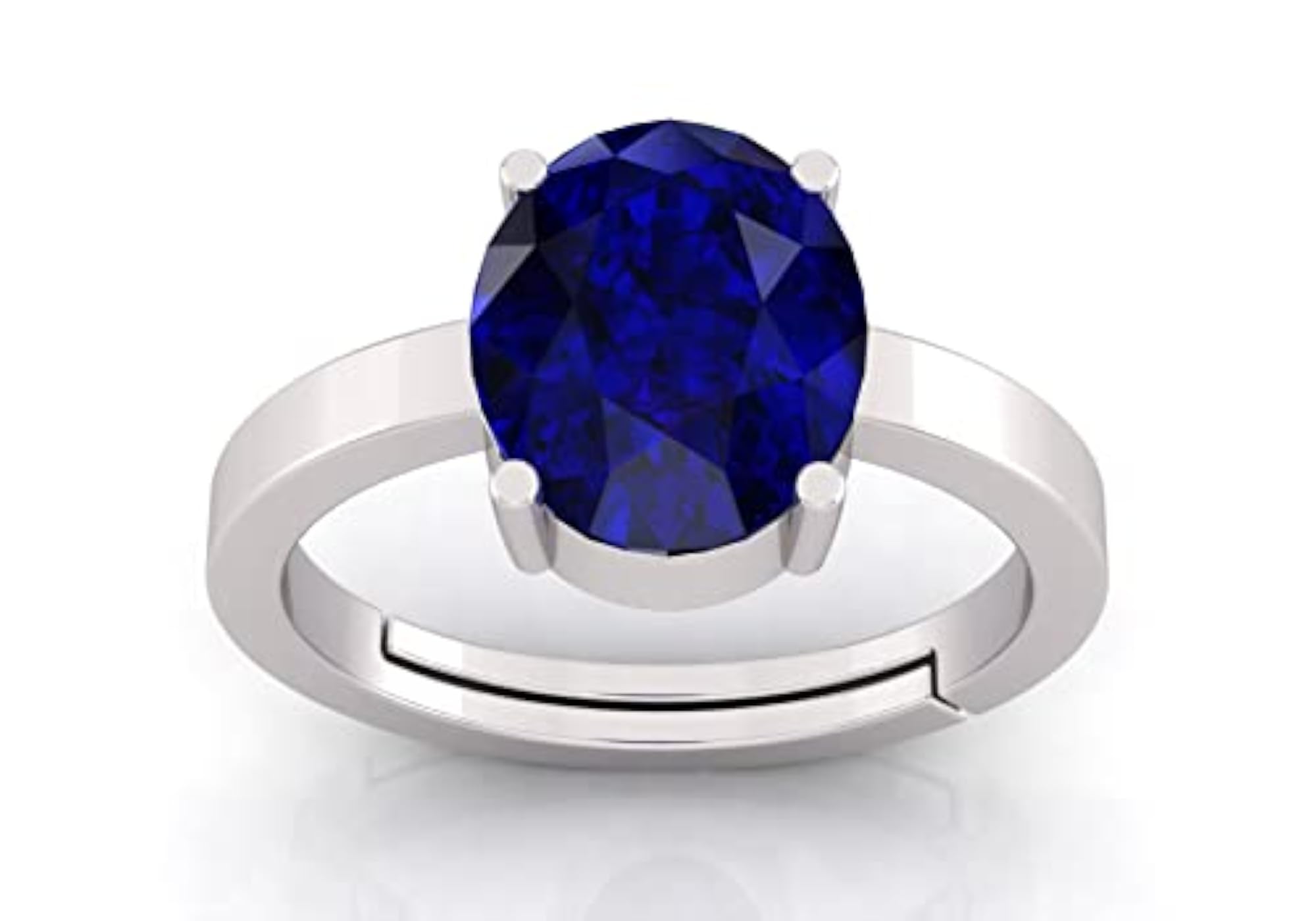 Men's 7.25 Ratti Blue Sapphire Adjustable Ring, Lab Certified Neelam