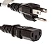 POWERFIG PF51518C1336 AC Power Cord, to IEC320, 125 V, 125V, 0.9 Meters, Black, 3 FEET, 10 AMP, 10A, 18/3 SJT Black, 5-15 Male Plug, C13 Connector, 36 INCH