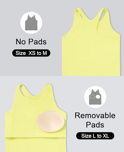 Image of DOCUMO Girls Tank Tops Double Lined Racerback Crop Tops for Kids Sleeveless Workout Tops for Dance, Yoga, Running, Sports