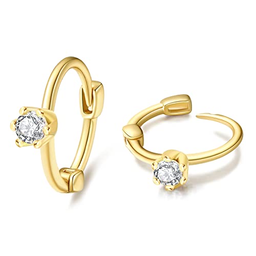 Image of DAILY VIBES Dainty Butterfly Cross CZ Small Huggie Hoop Earrings for Women
