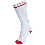 hummel Elite Indoor Sock HIGH, Weiß/True Rot, 39/42