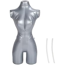 Female Inflatable Mannequin Half Body, Upper Torso Dress Form for Display, PVC Women Clothing Rack Model for Window Retail Store