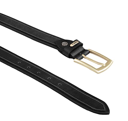Image of Flyer Men's Leather Belt (Formal /Casual) (Colour -Brown /Black) Buckle Adjustable Size Genuine Original Leather (TAN510-B)