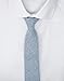 Proper Materials Men's Chambray Cotton Skinny Necktie Tie Textured Distressed Style - 07 - Light Blue #2