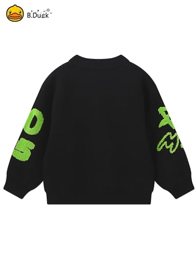 B.Duck Kids Sweater Cute Cartoon Duck Crewneck Long Sleeve Knitted Pullover Tops for Unisex Boys Girls Size 3-12 Years2