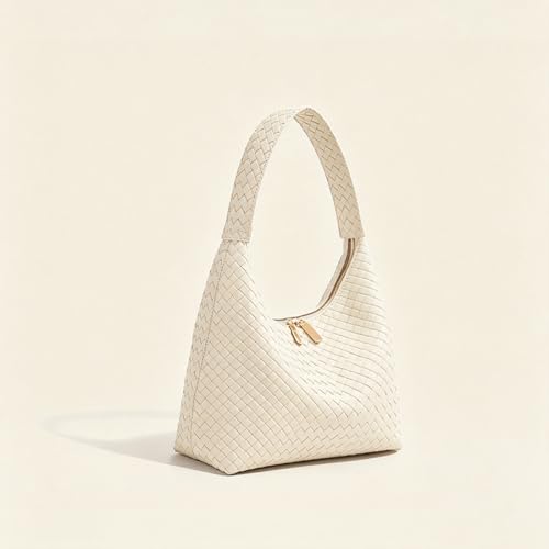 Image of Small Shoulder Bag for Women Cute Hobo Purses Trendy Leather Tote Handbags Classic Underarm Purse with Double Zipper
