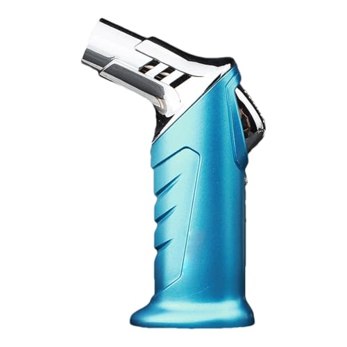 Encendedor de mesa doble llama, botón bloqueo, azul miniatura 1