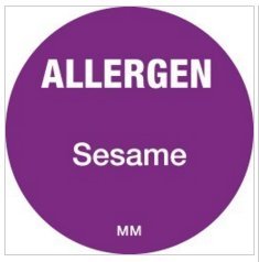 116145 - Daymark 25mm Circle Purple Allergen Sesame Label