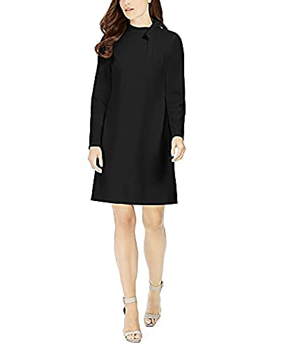 chinese dress ladies Calvin Klein Long Sleeve with Neck Bow Black 4 at Amazon Women's Clothing  store
