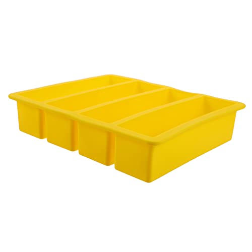 Bandeja de silicona para hielo con tapa, color amarillo miniatura 1