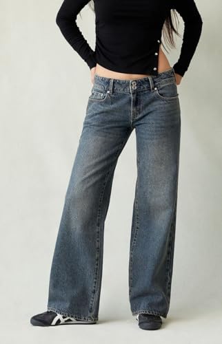 PacSun Women's Zoe Low Rise Girlfriend Jeans Dark Blue2
