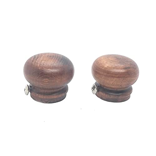 Image of FAPBADRI Simple Curtain End Caps /Finials for a 1 inch Pipe /Rod, Wooden, 2 Pieces