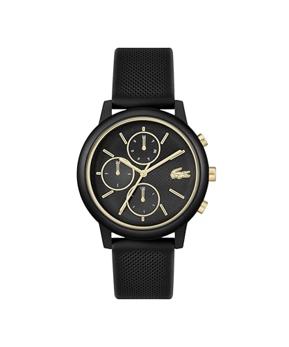 Lacoste Multi Zifferblatt Quarz Uhr für Herren Kollektion Lacoste.12.12 Move mit Schwarzes Silikonarmband - 2011469